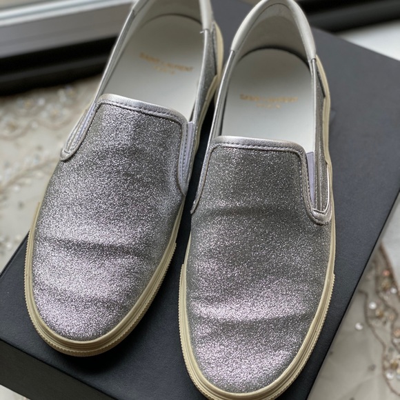 YSL silver glitter Skate slip on sneakers - Picture 3 of 4